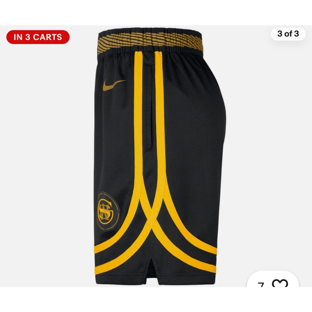 017 Nike Golden State Warriors Swingman City Edition Dri-FIT Shorts - Picture 3 of 9